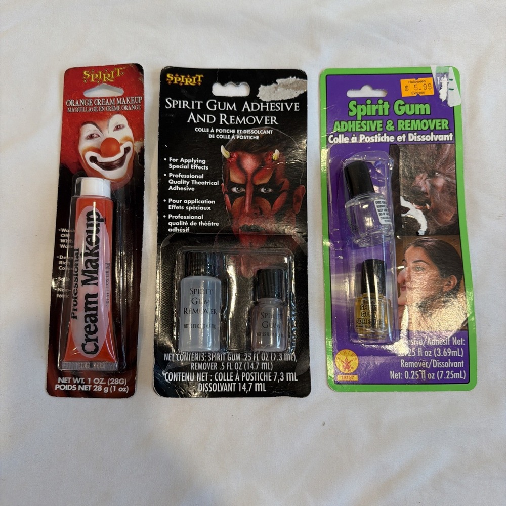 Spirit Gum Remover and Adhesive for Halloween Costume Prosthetic Makeup
